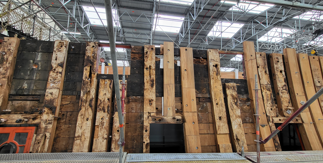 Starboard side of the ship, from the scaffold (Image with kind permission of
Rosmary Thornber)